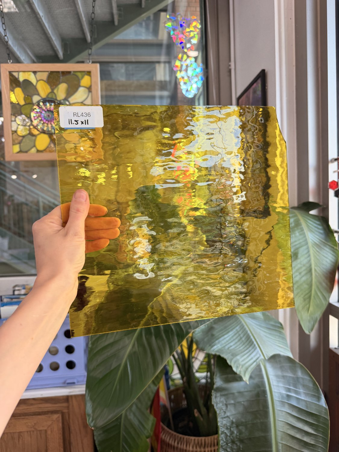 Yellow Transparent Waterglass Oceanside Sheet Glass Fusible 96 COE Sheet Glass