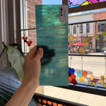 Teal White Wispy Opal Kokomo Sheet Glass – RL440