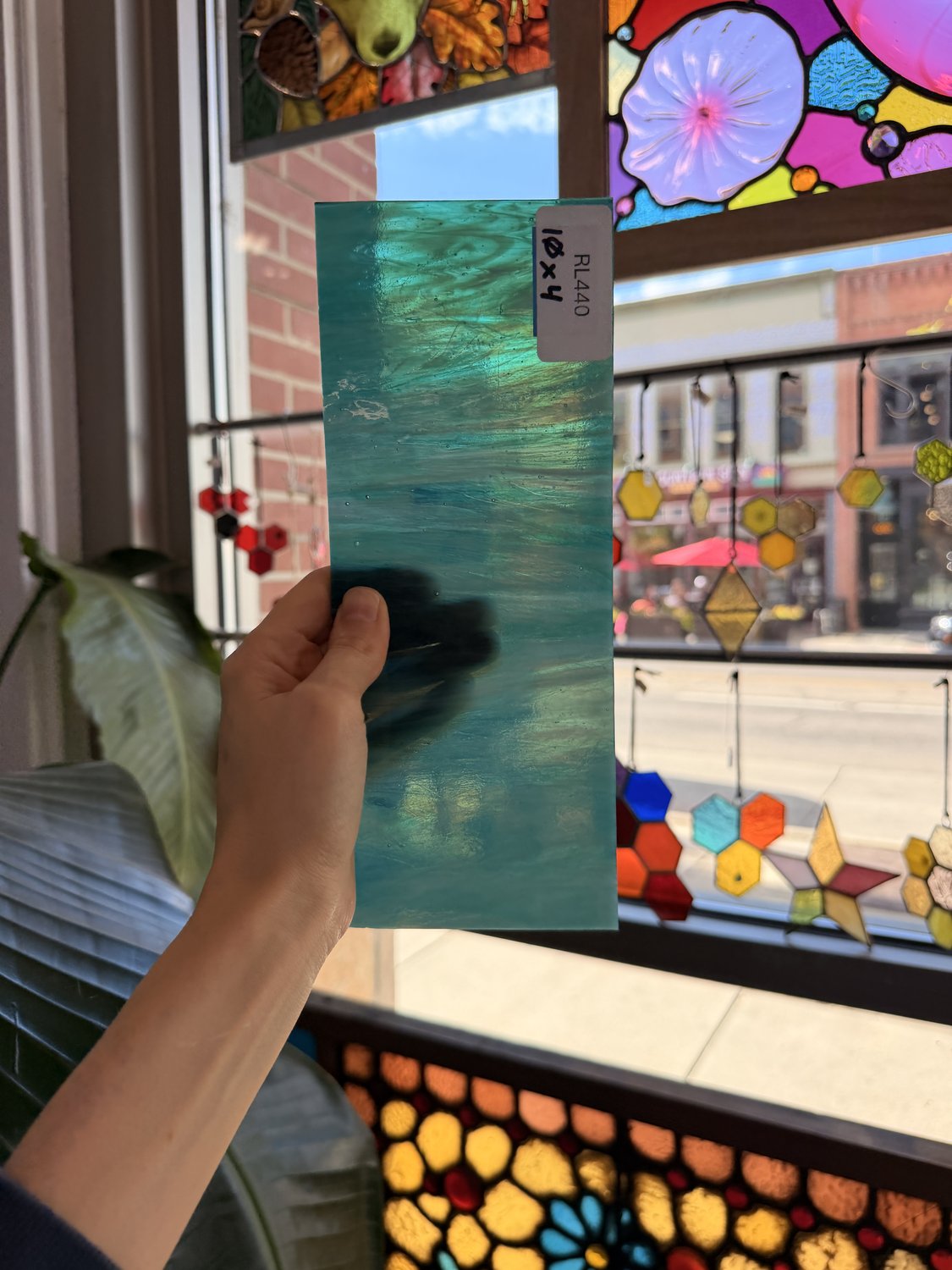 Teal White Wispy Opal Kokomo Sheet Glass – RL440