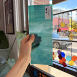 Teal White Wispy Opal Kokomo Sheet Glass – RL441