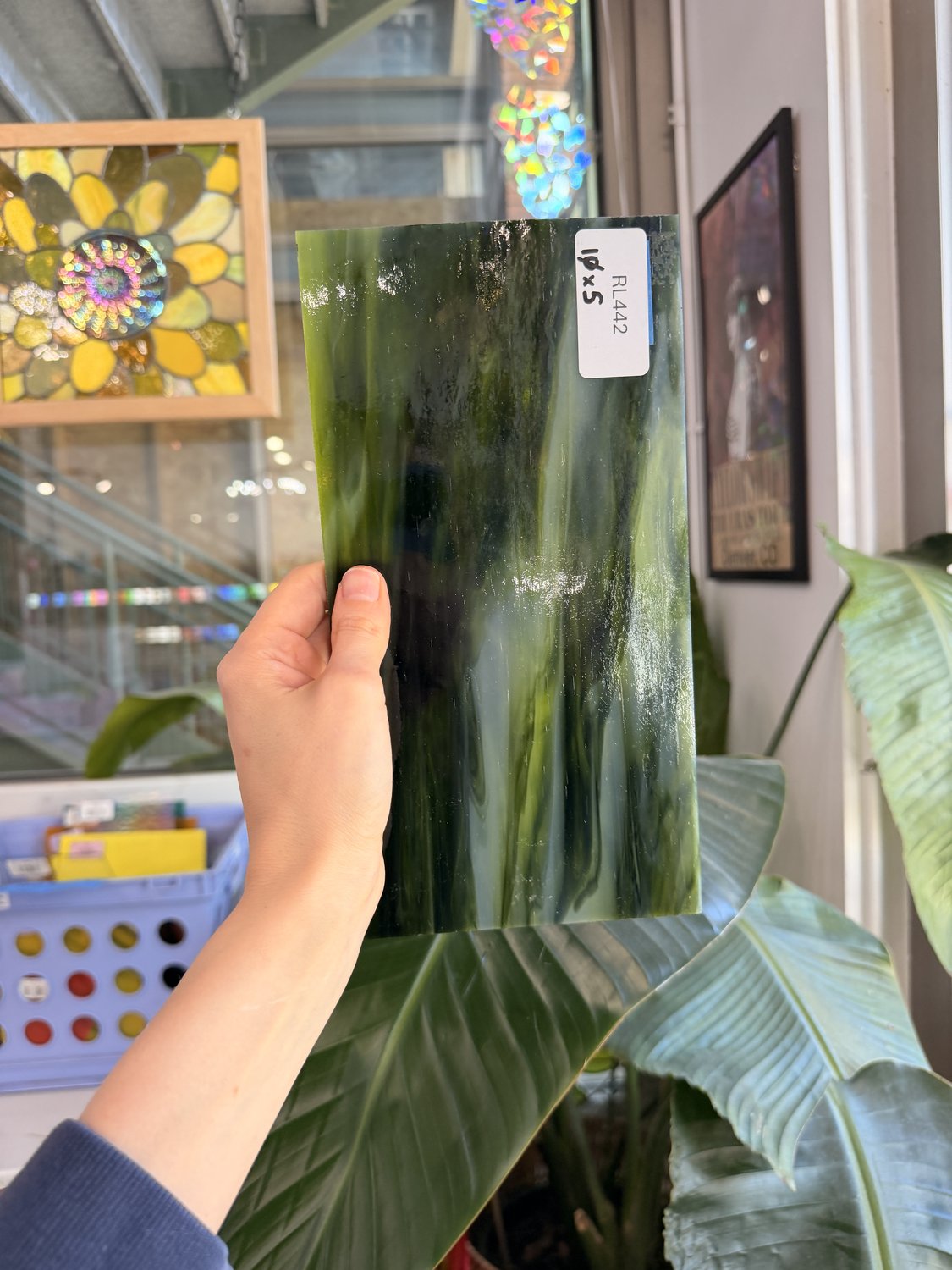 Dark and Lime Green Opal Kokomo Sheet Glass – RL442