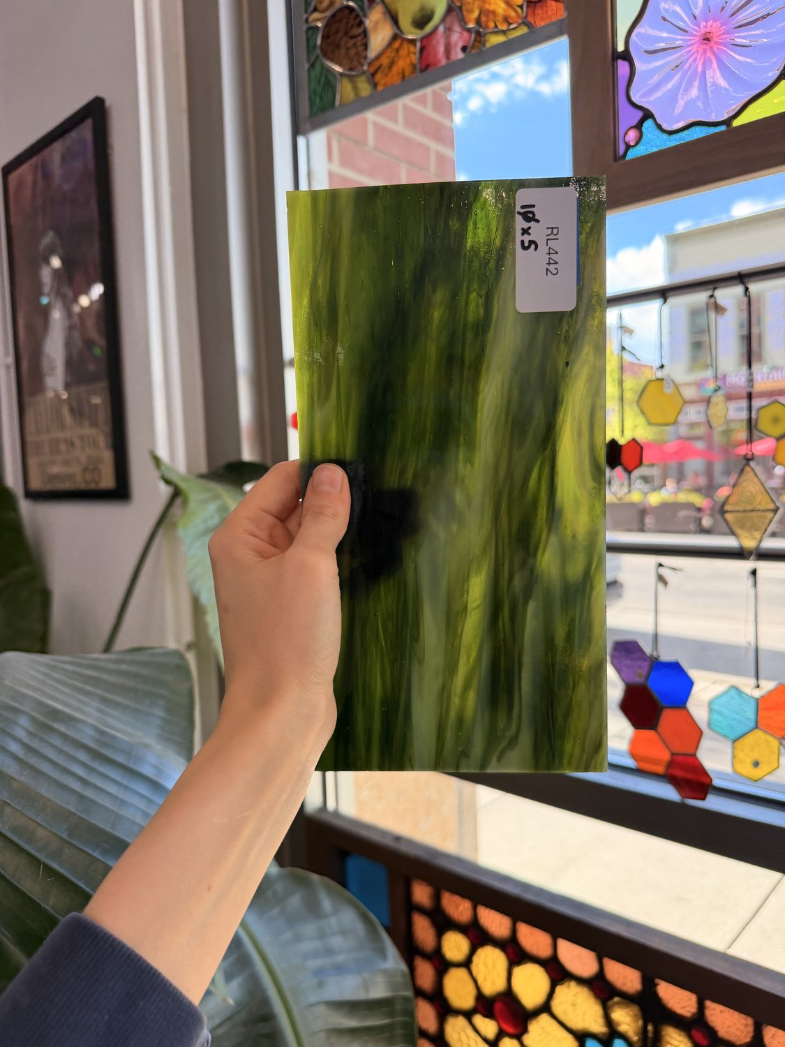 Dark and Lime Green Opal Kokomo Sheet Glass – RL442