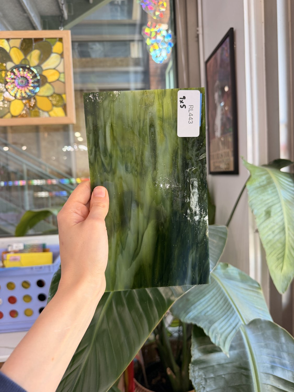 Dark and Lime Green Opal Kokomo Sheet Glass – RL443