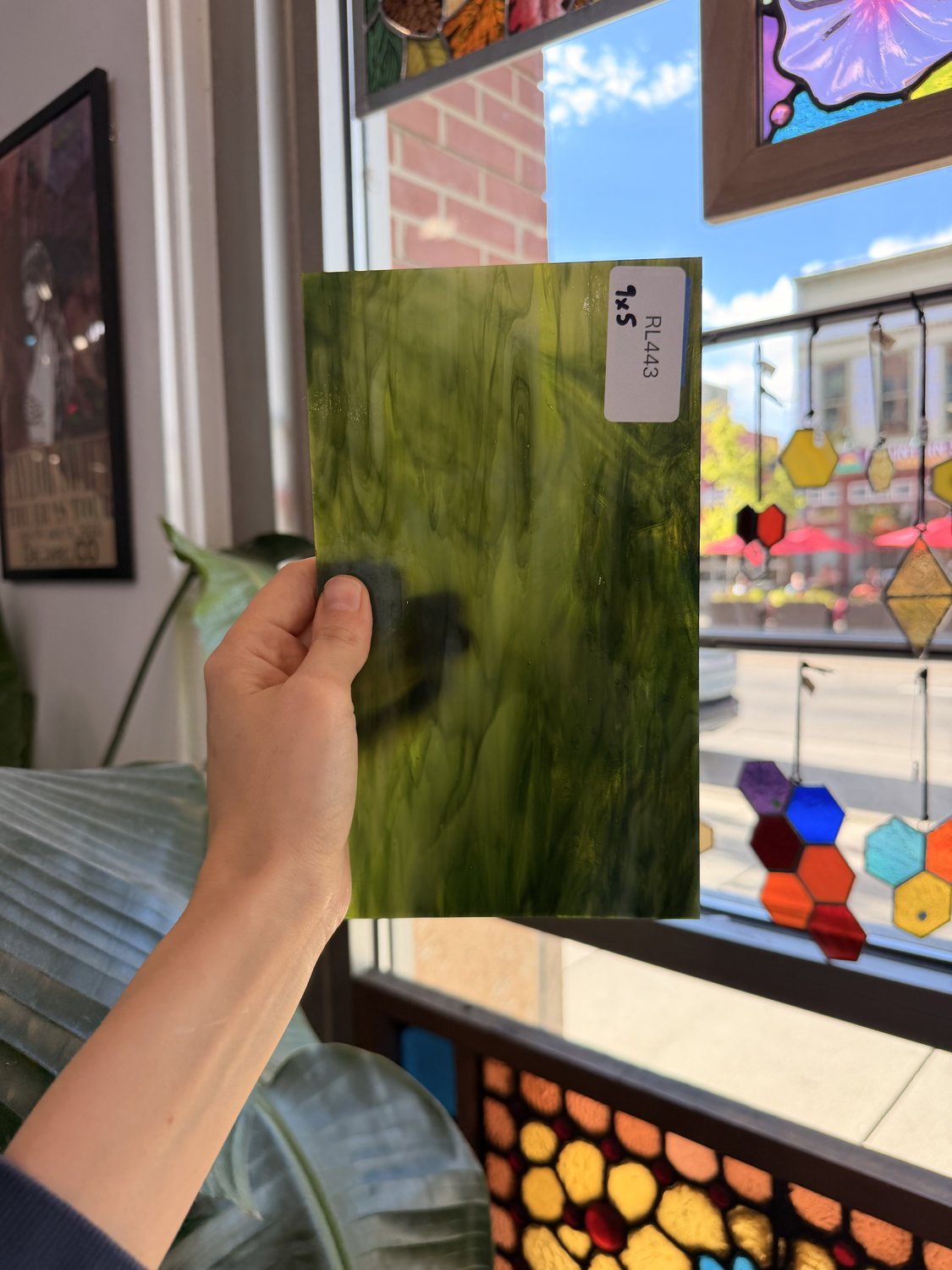 Dark and Lime Green Opal Kokomo Sheet Glass – RL443