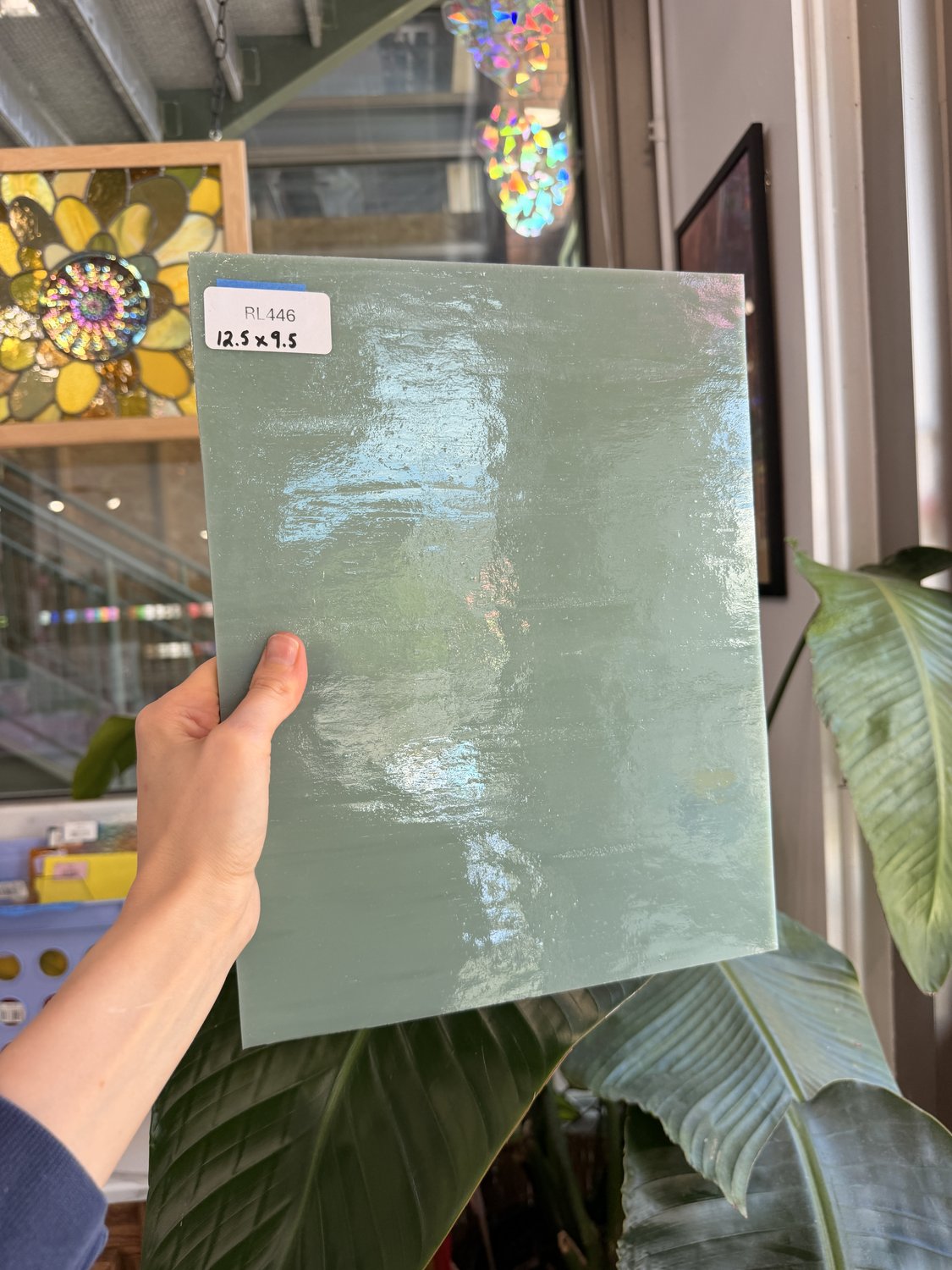 Sage Green Celedon Vintage Opal Armstrong Sheet Glass – RL446