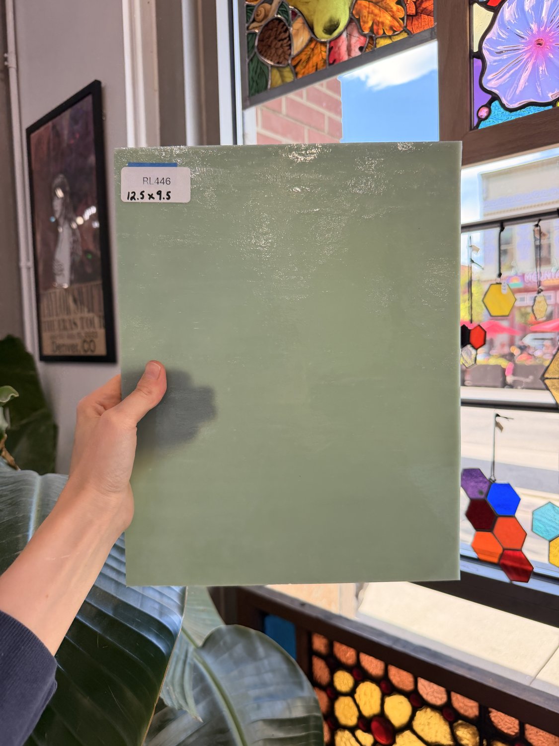Sage Green Celedon Vintage Opal Armstrong Sheet Glass – RL446