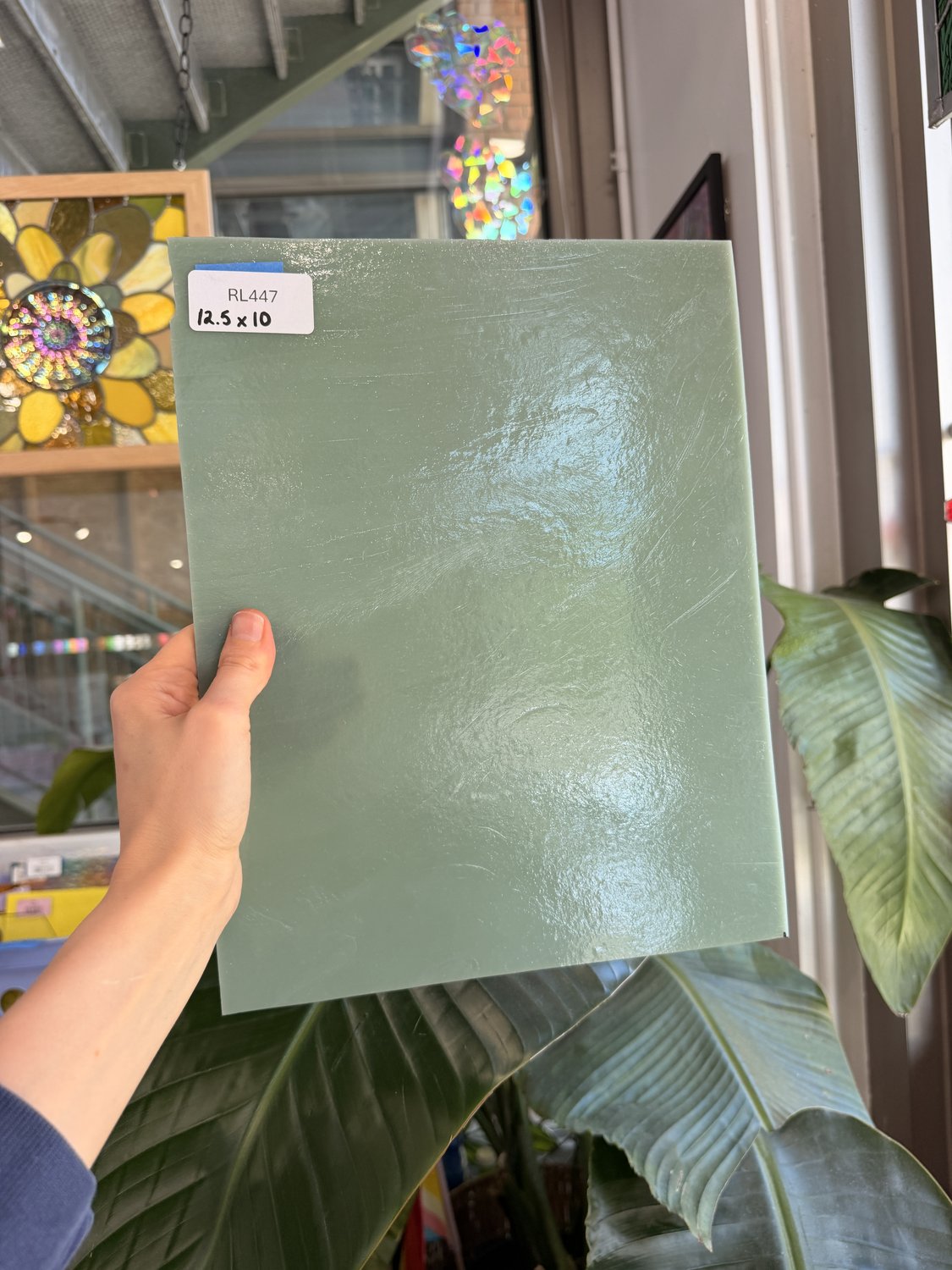 Sage Green Celedon Vintage Opal Armstrong Sheet Glass – RL447