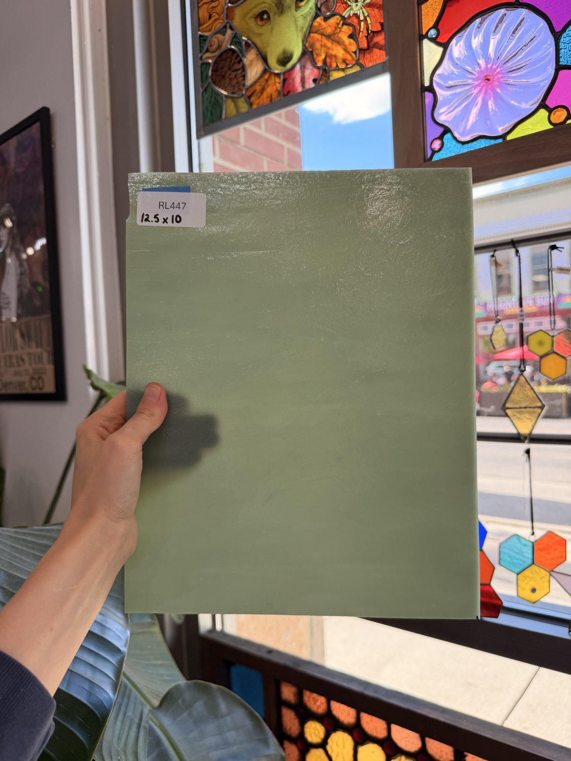 Sage Green Celedon Vintage Opal Armstrong Sheet Glass – RL447