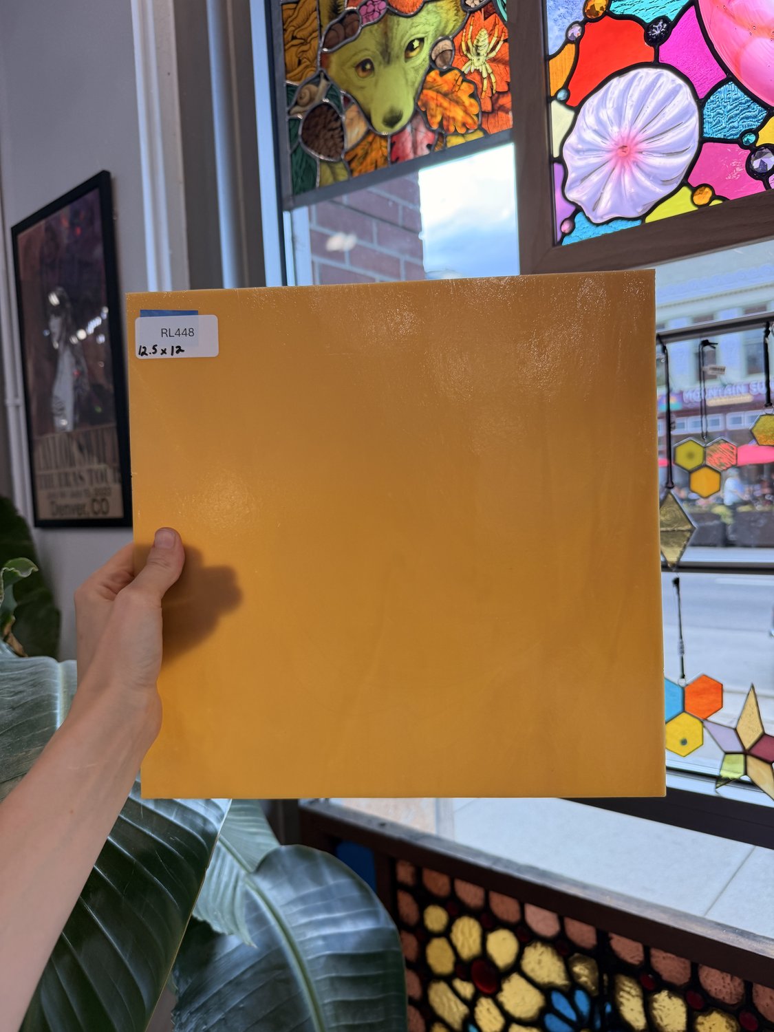 Dark Tan Opal Vintage Armstrong Sheet Glass