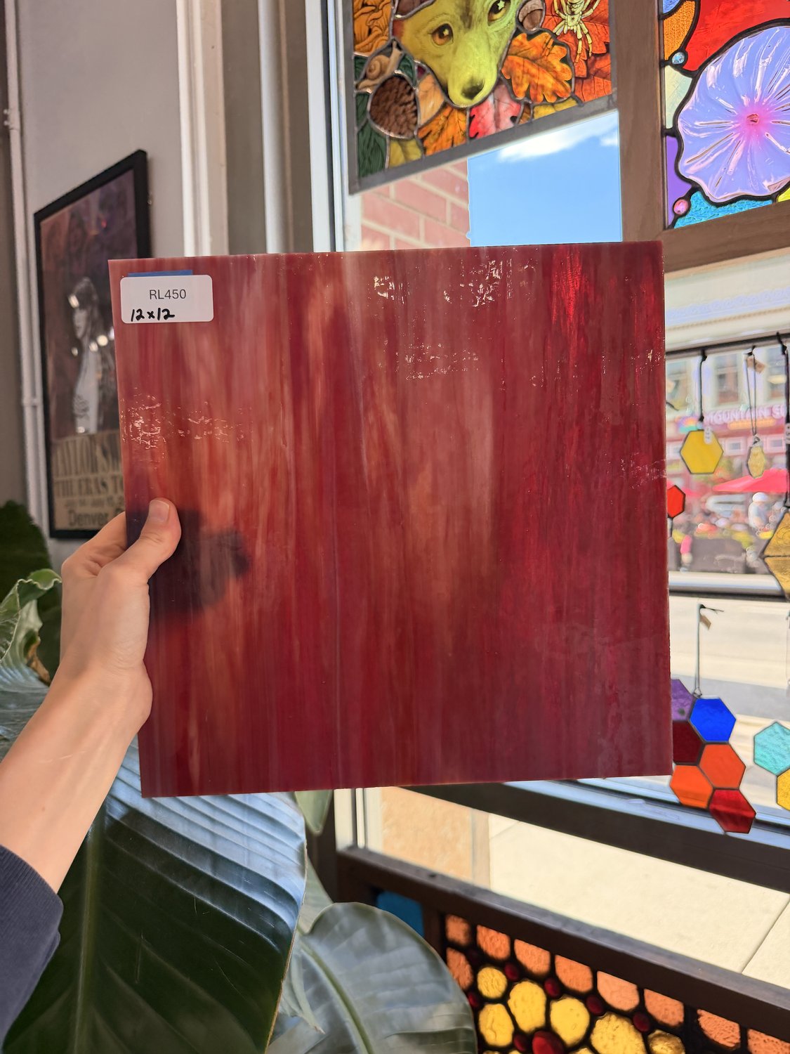 Mixed Red Wispy Chicago Art Glass Sheet Glass – RL450