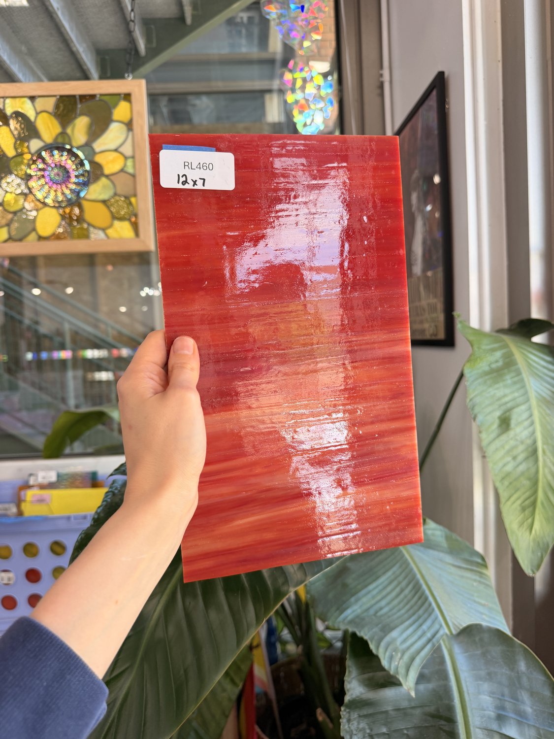 Dark Red White Wispy Opal Kokomo Sheet Glass – RL460
