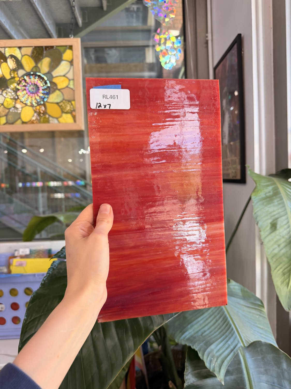 Dark Red White Wispy Opal Kokomo Sheet Glass – RL461