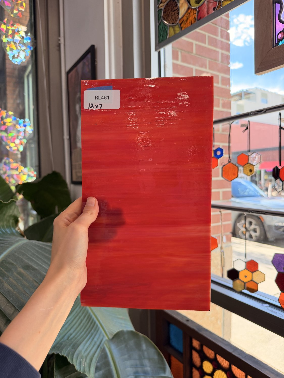 Dark Red White Wispy Opal Kokomo Sheet Glass – RL461