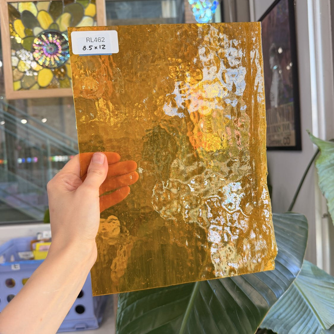 Marigold Yellow Transparent Textured Sheet Glass
