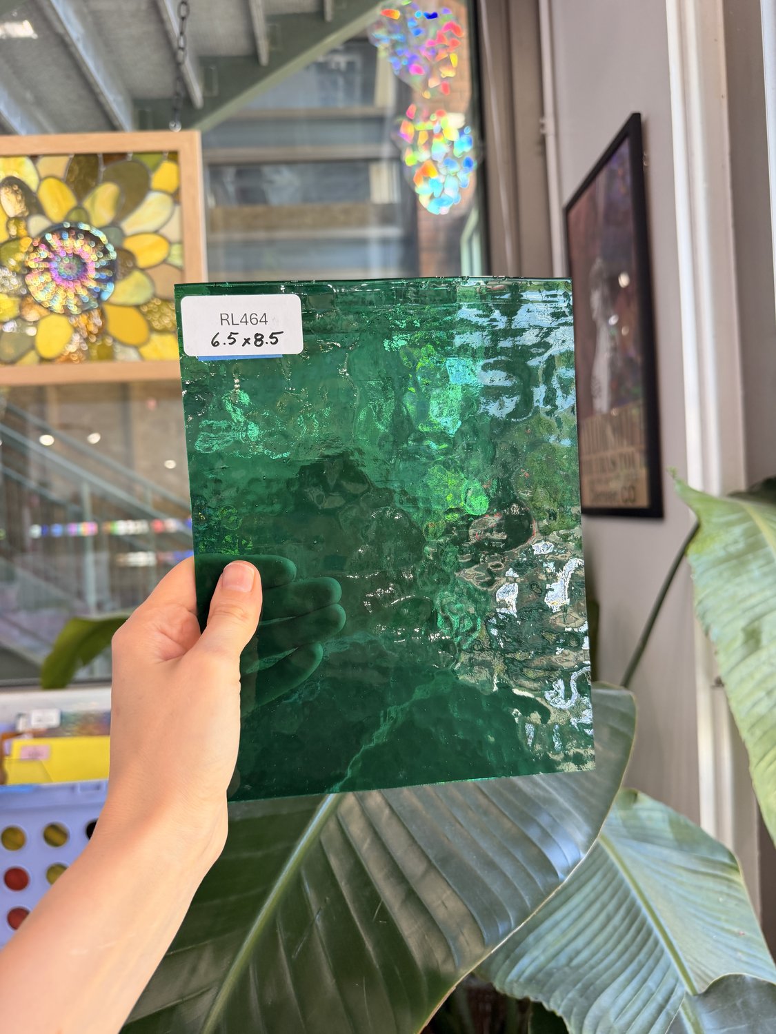 Green Textured Transparent Hammered Choicce Sheet Glass – RL464