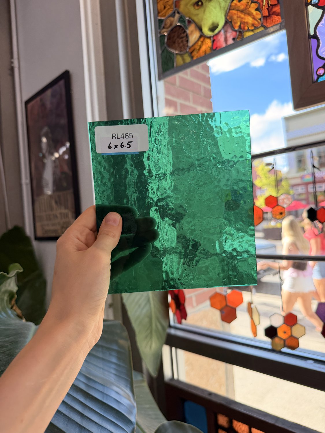 Green Textured Transparent Hammered Choicce Sheet Glass – RL465
