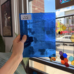 Medium Blue Transparent Hammered Textured Sheet Glass – RL467