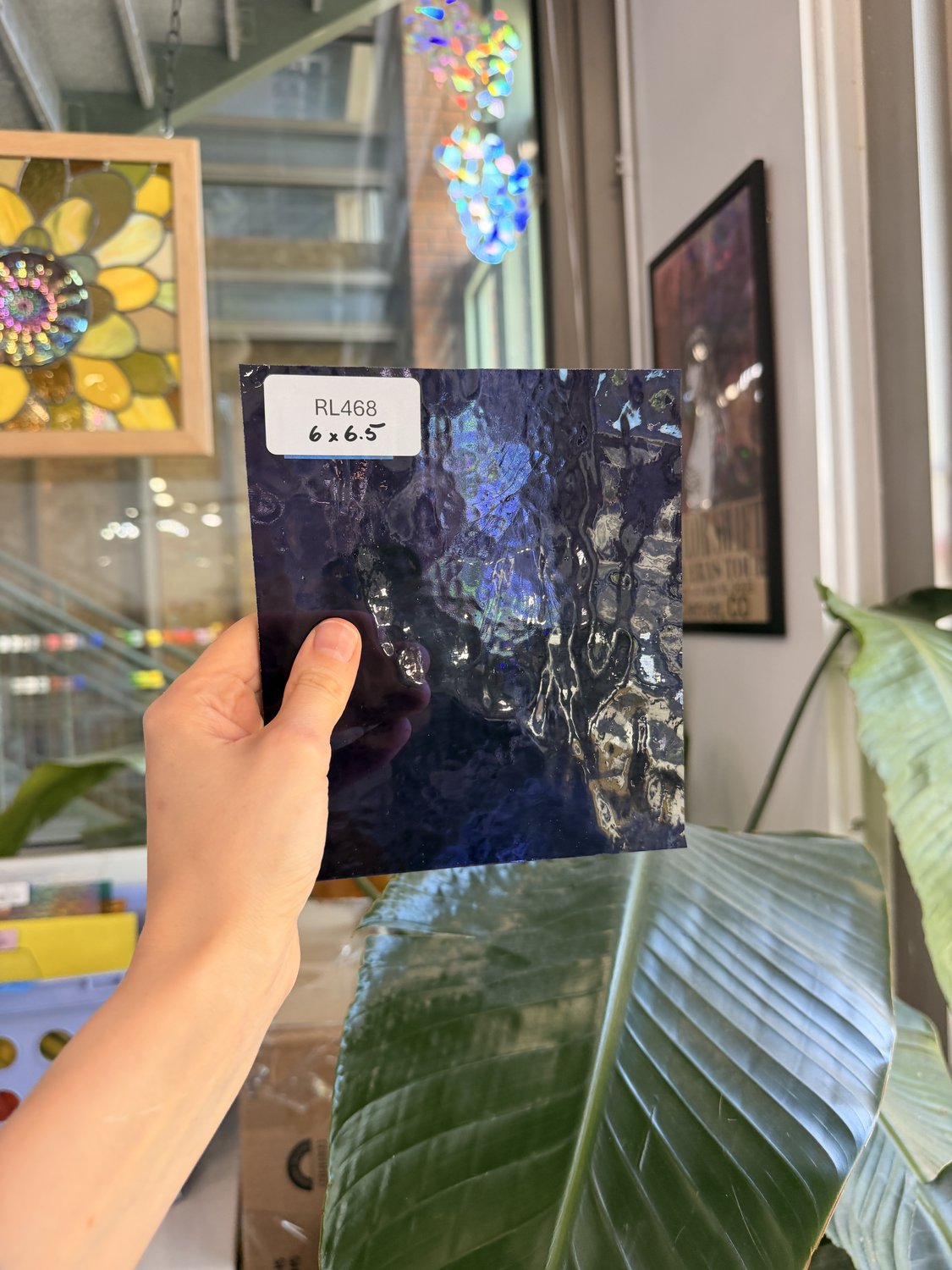Purple Transparent Hammered Textured Sheet Glass – RL468