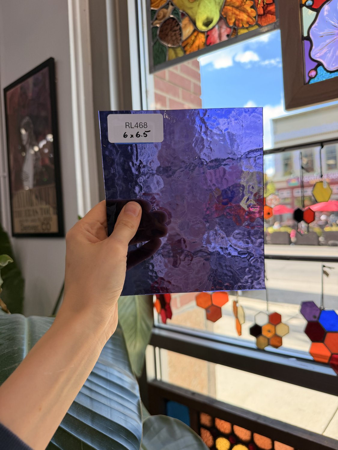 Purple Transparent Hammered Textured Sheet Glass – RL468