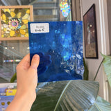Medium Blue Transparent Hammered Textured Sheet Glass – RL469