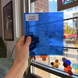 Medium Blue Transparent Hammered Textured Sheet Glass – RL469