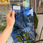 Blue Mouth Blown Mixed Transparent Vintage English Blown Sheet Glass