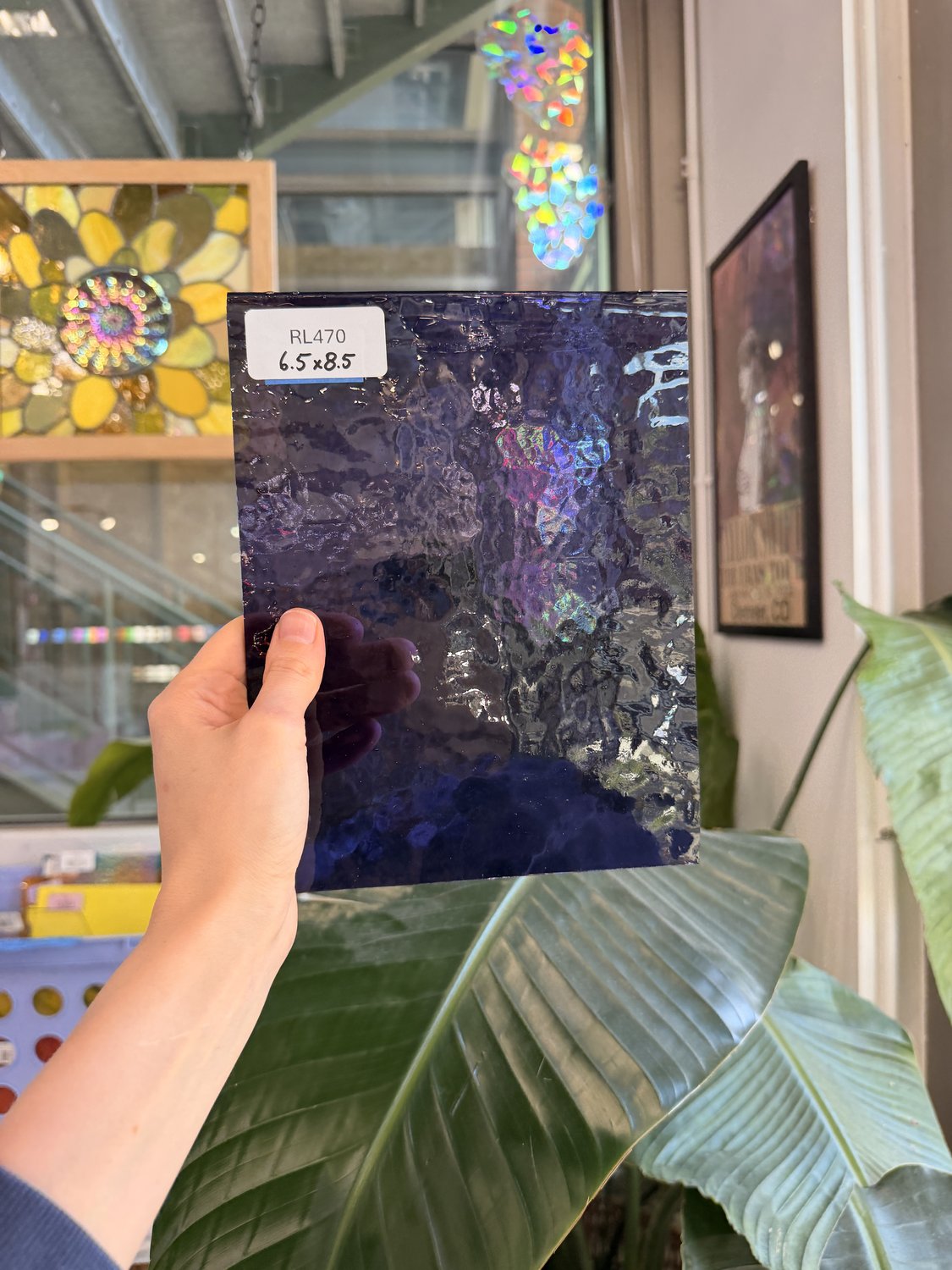 Purple Transparent Hammered Textured Sheet Glass – RL470
