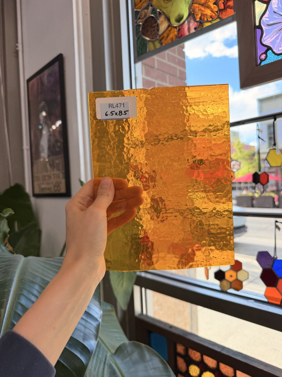 Marigold Yellow Transparent Textured Sheet Glass – RL471