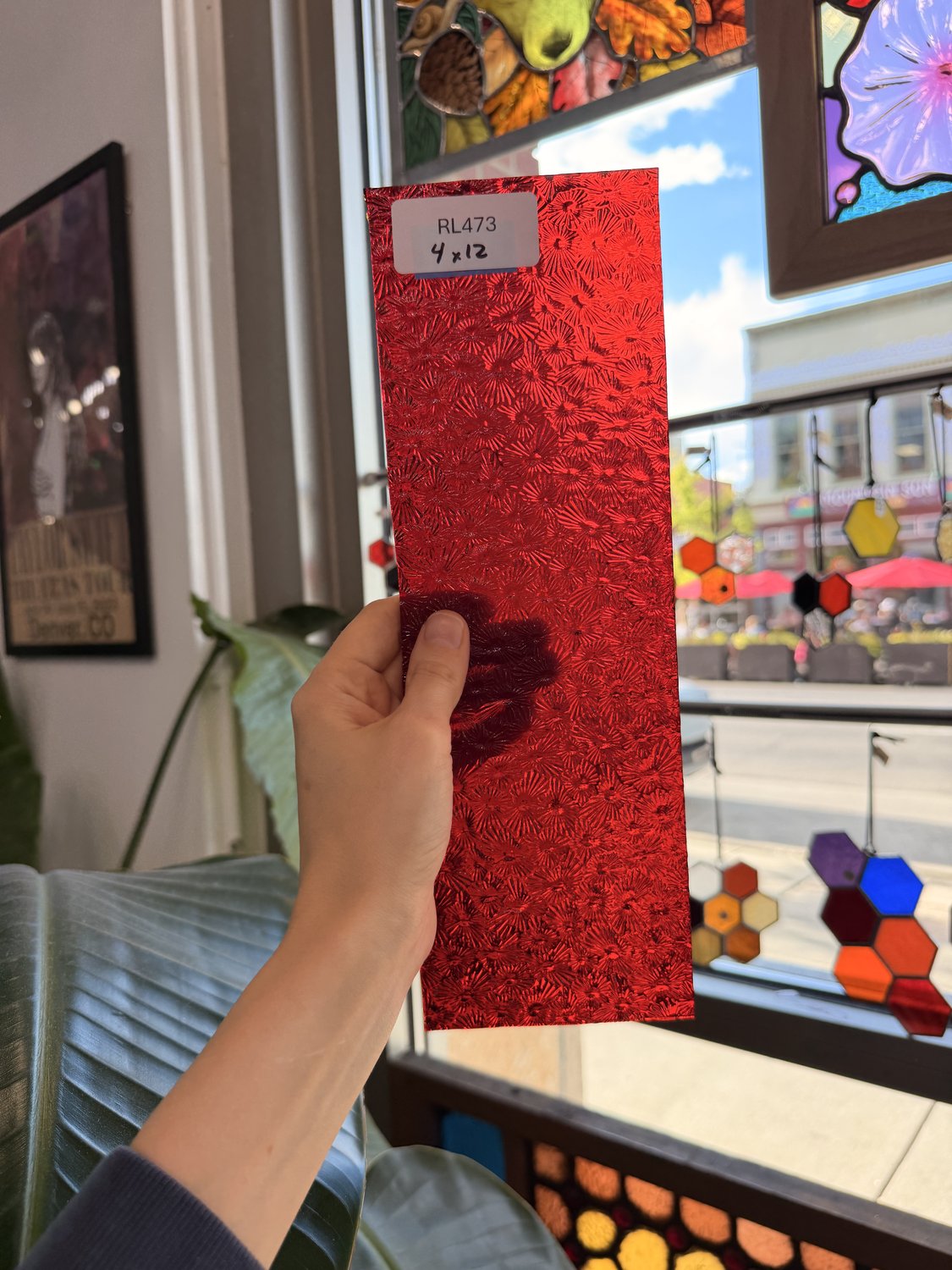 Red Transparent Florentine Wissmach Sheet Glass – RL473