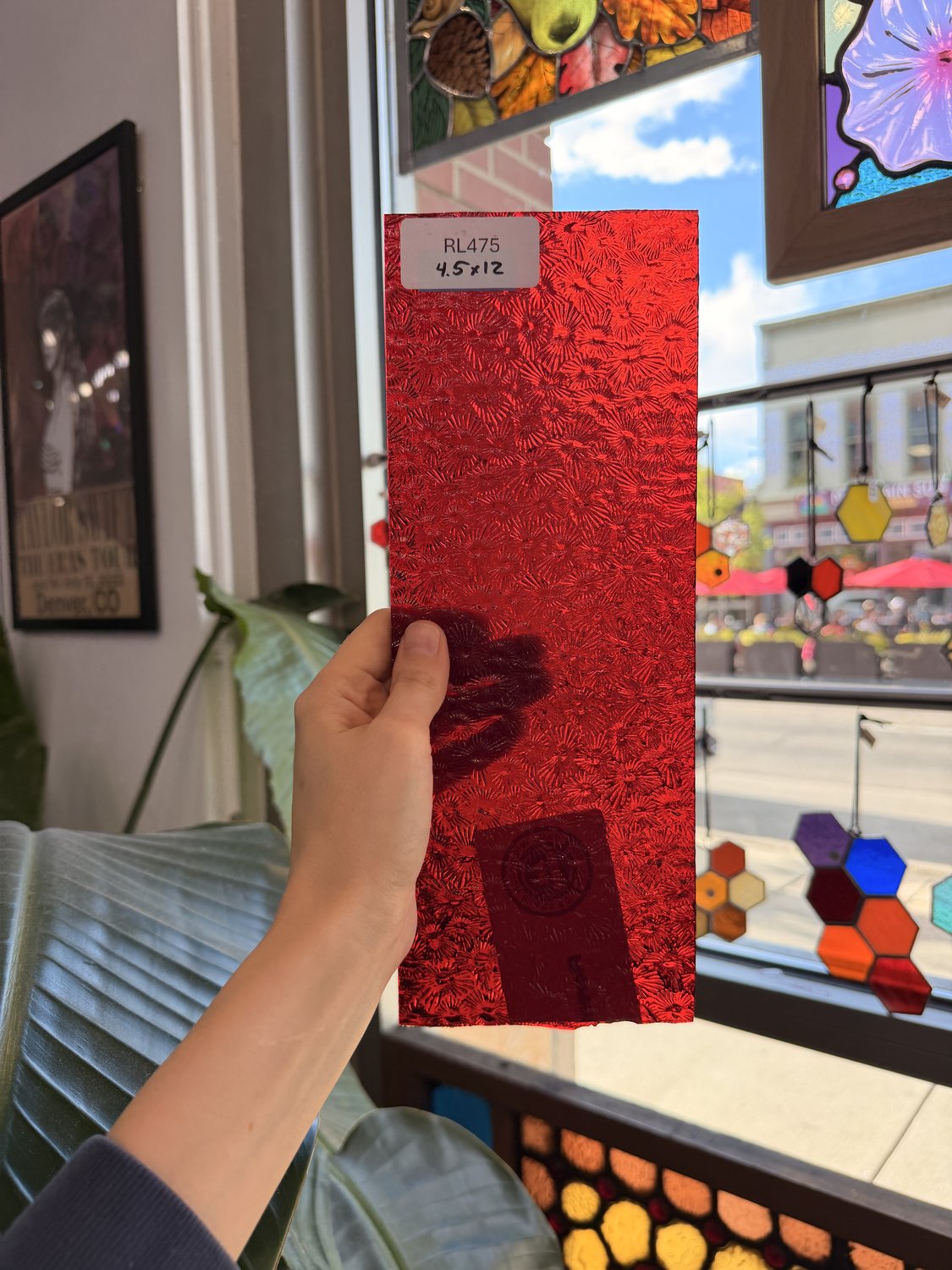 Red Transparent Florentine Wissmach Sheet Glass – RL475