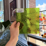 Lime Green Transparent Hammered Textured Sheet Glass – RL476
