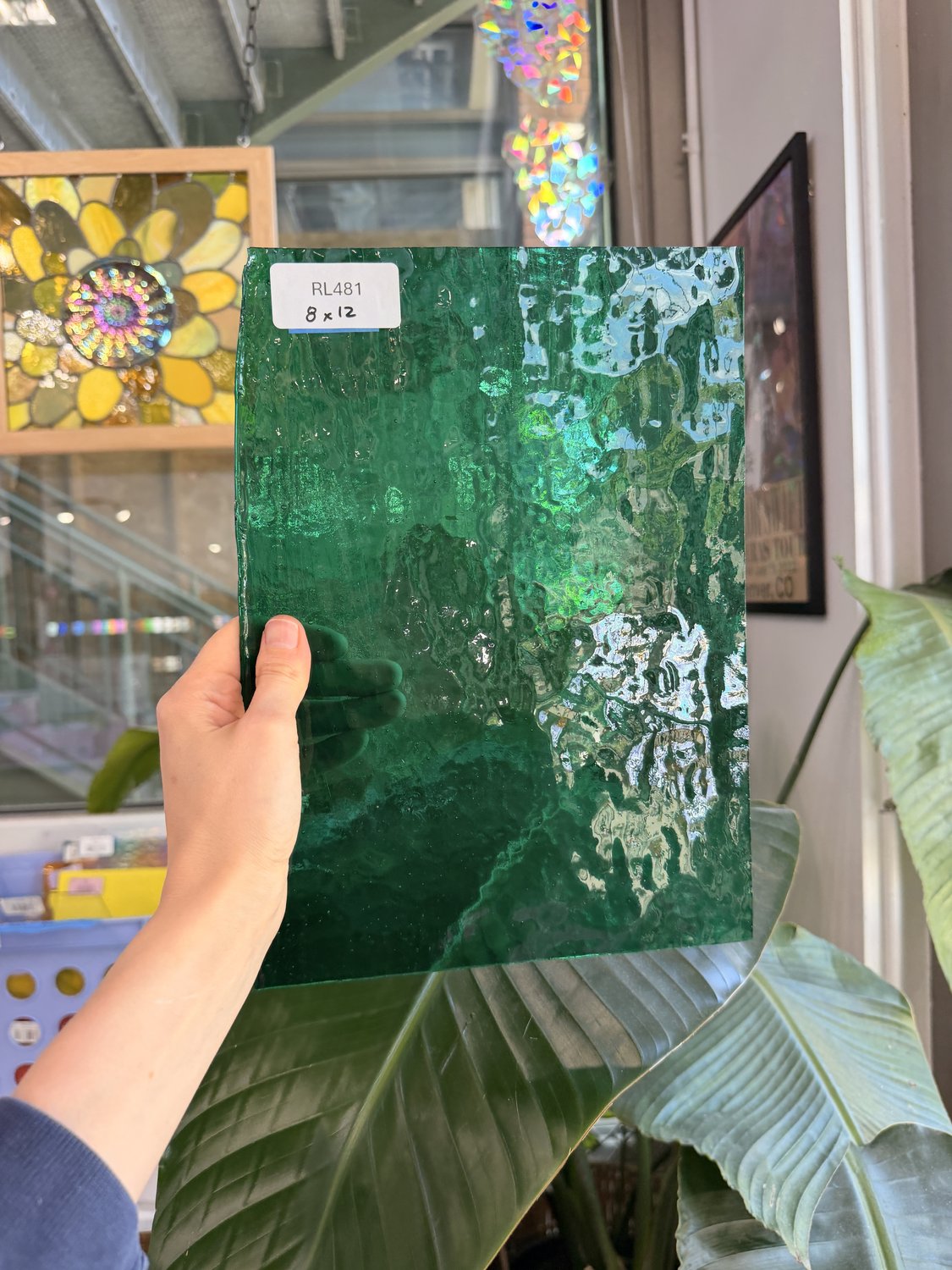 Green Textured Transparent Hammered Choicce Sheet Glass – RL481