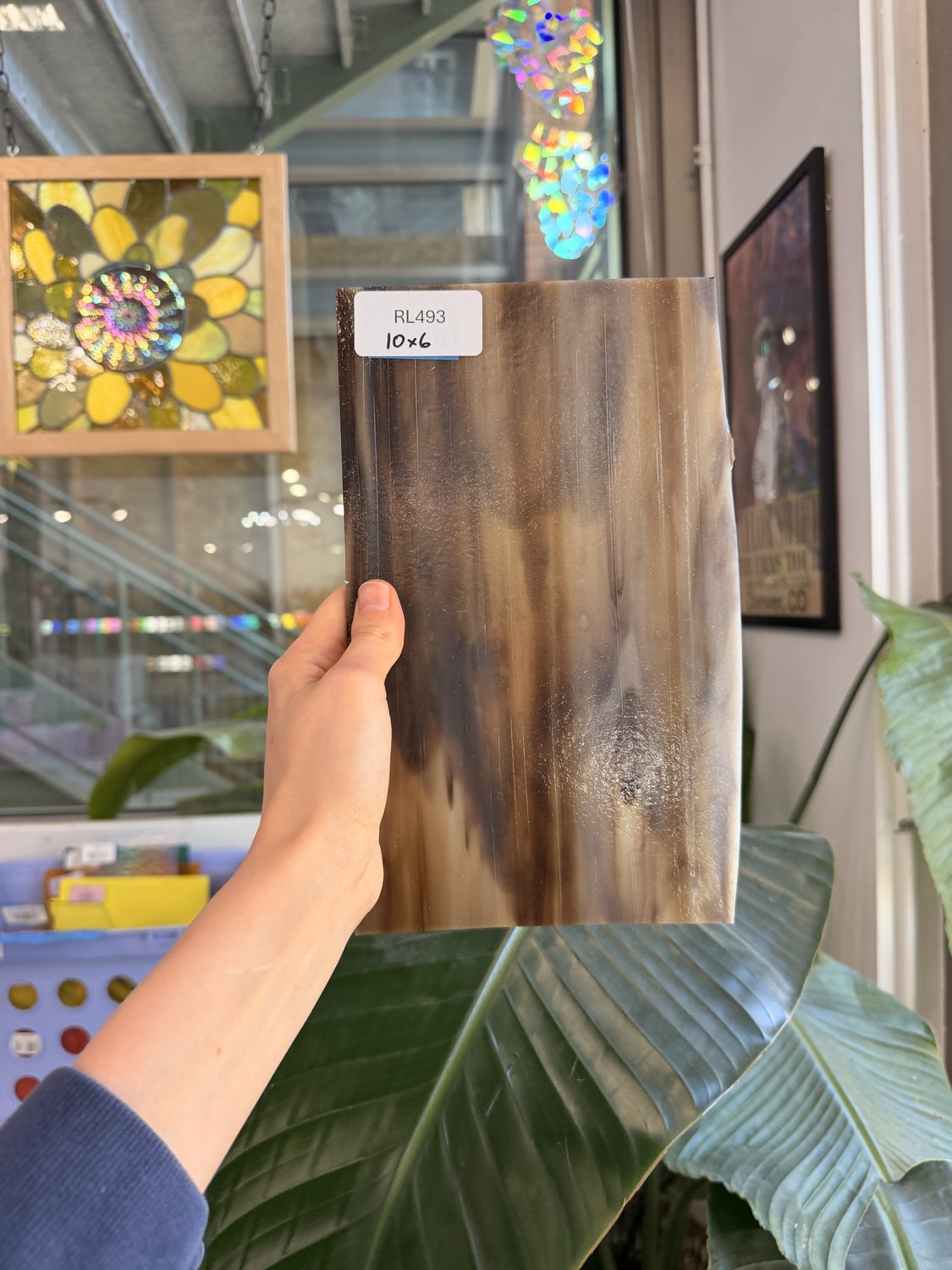 Dark Brown White Wispy Opal Kokomo Sheet Glass – RL493