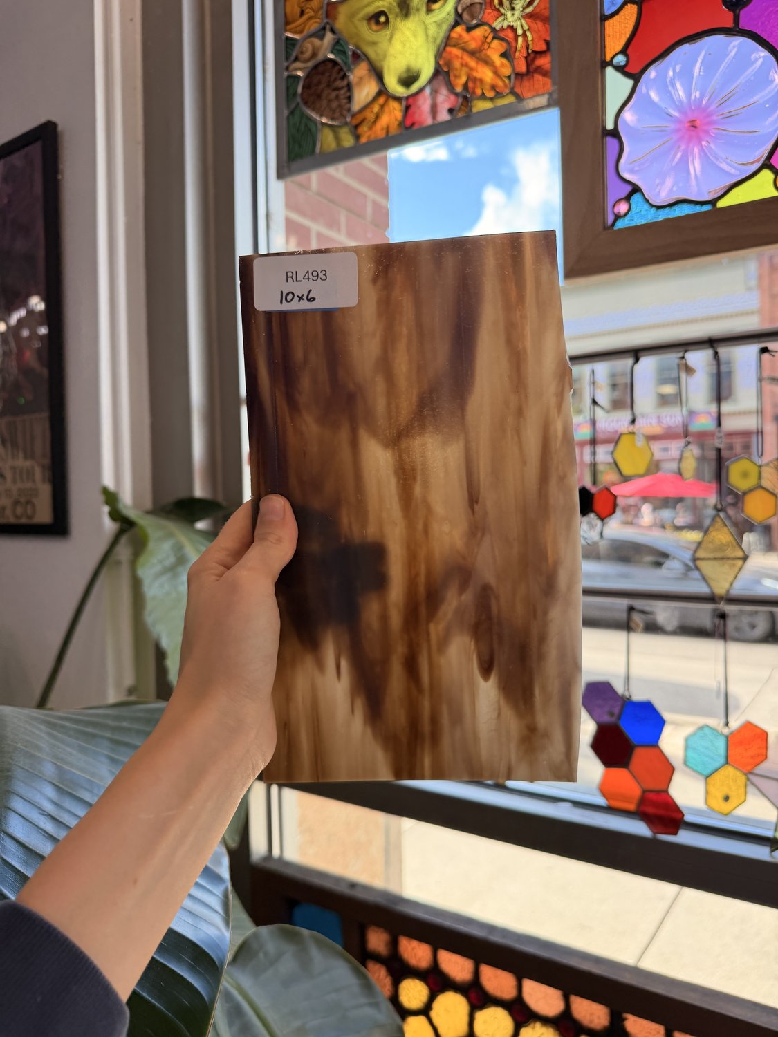 Dark Brown White Wispy Opal Kokomo Sheet Glass – RL493