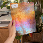 Orange Iridescent Transparent Bullseye Fusible 90 COE Sheet Glass