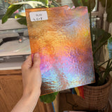 Orange Iridescent Transparent Bullseye Fusible 90 COE Sheet Glass
