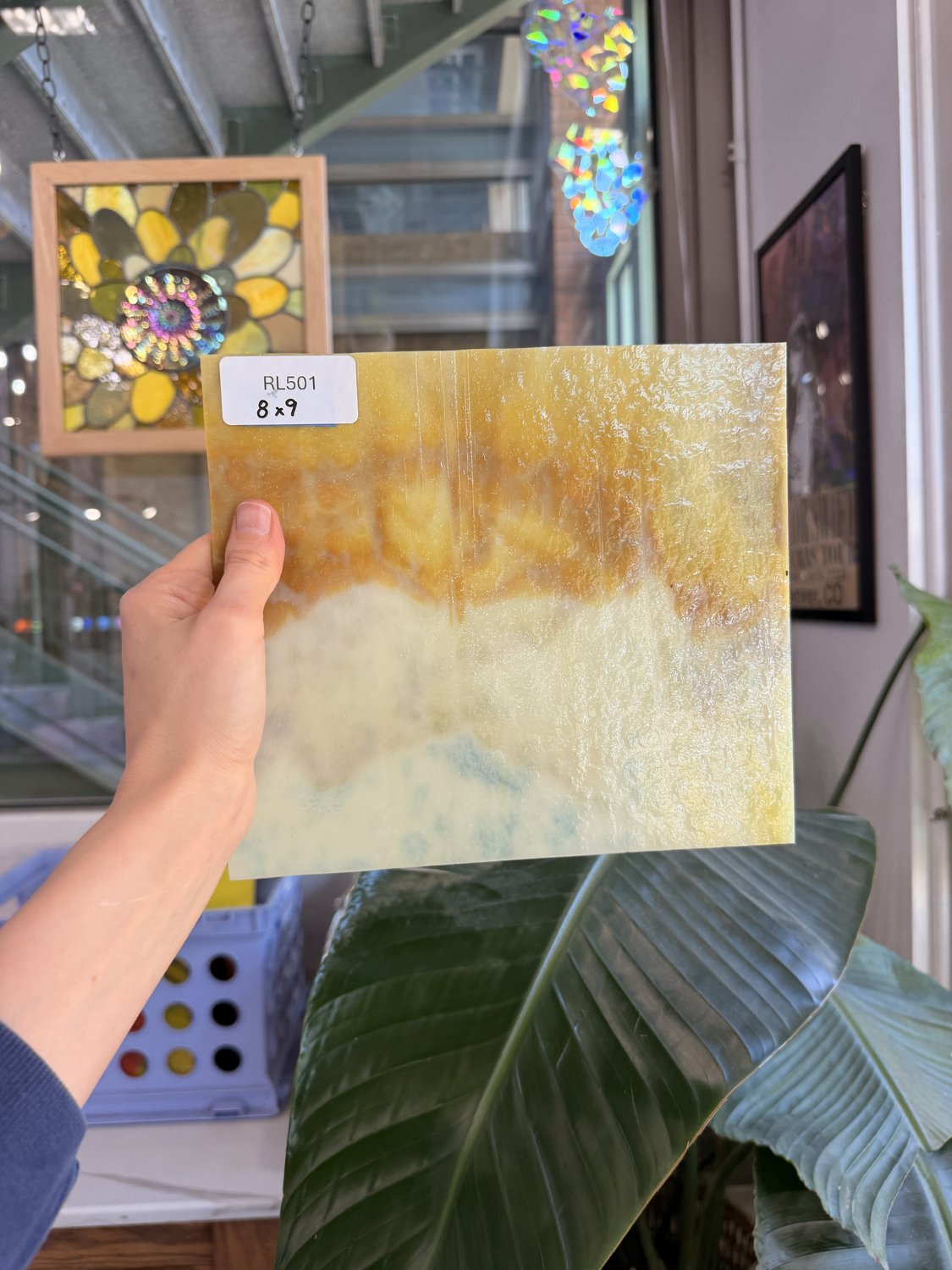 Dark Amber and Cream Mottled Sheet Glass – RL501