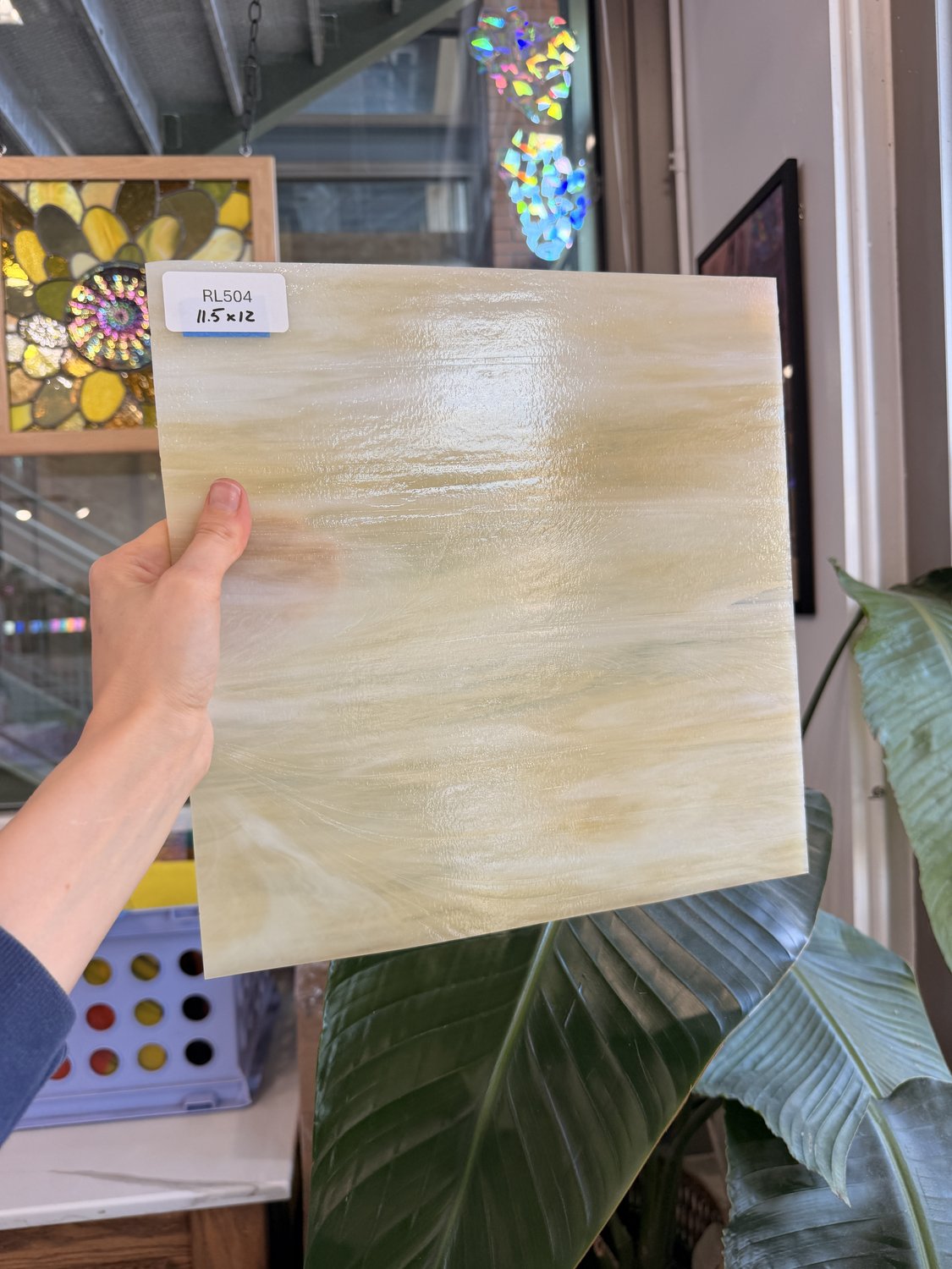 Amber White Wispy Wissmach Sheet Glass