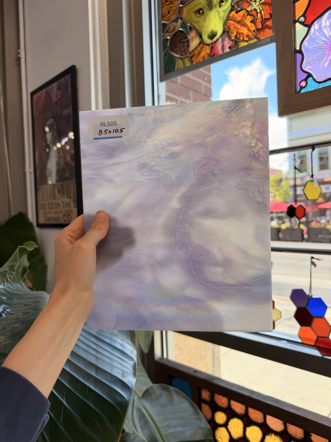 Light Purple White Iridescent Wissmach Sheet Glass – RL505