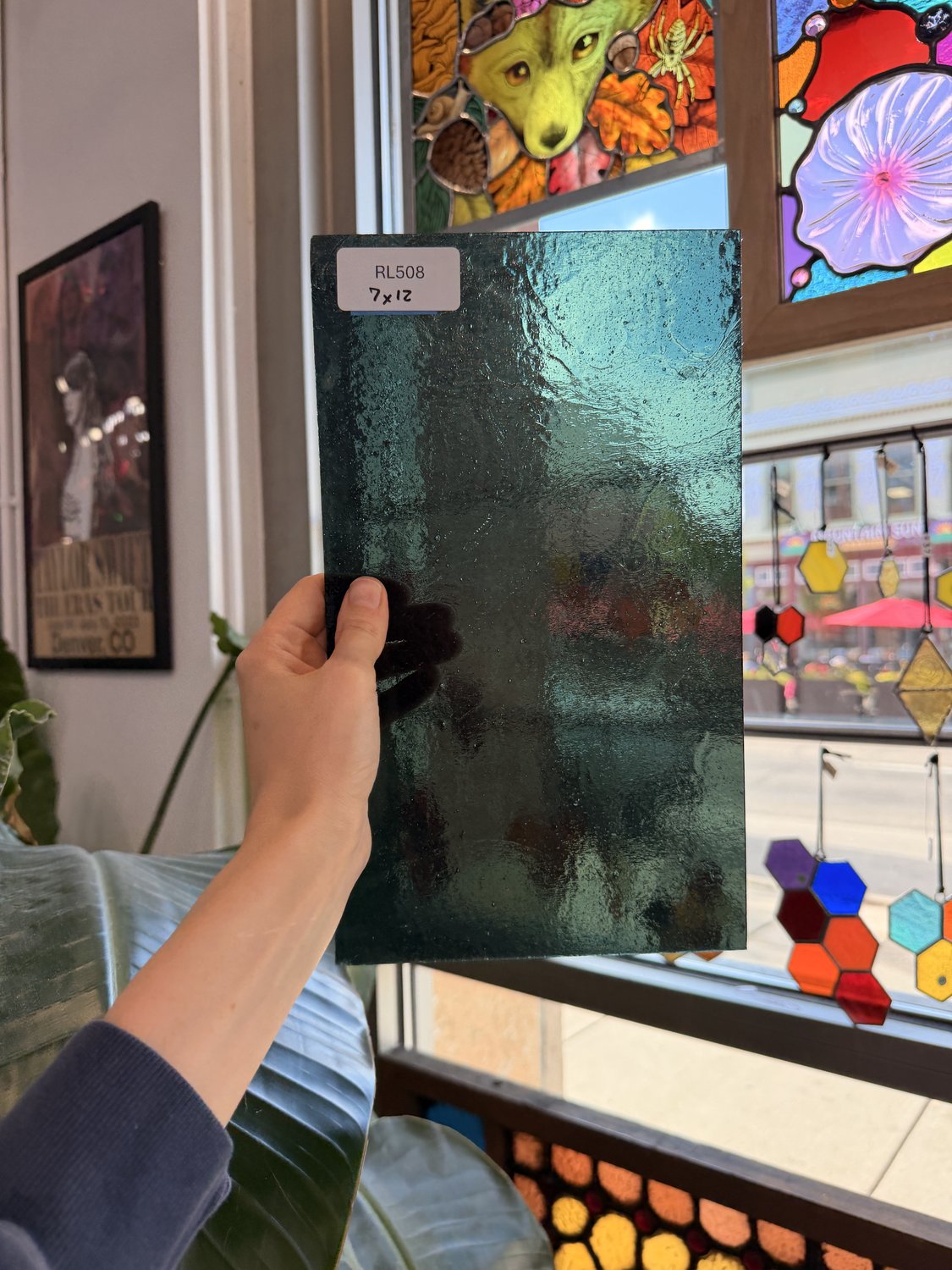Teal Textured Transparent Kokomo Sheet Glass – RL508