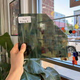 Olive Green White Wispy Oceanside Fusible 96 COE Sheet Glass