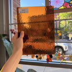 Dark Amber Rough Rolled Oceanside Fusible 96 COE Sheet Glass