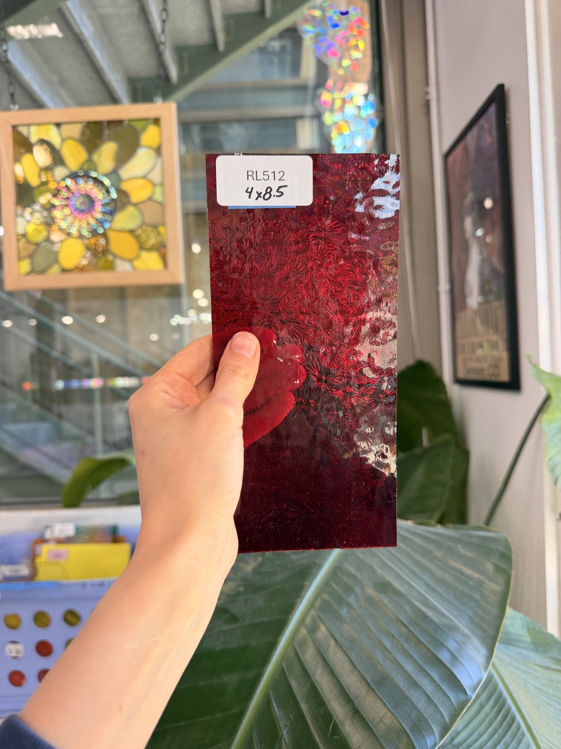 Red Florentine Textured Wissmach Sheet Glass