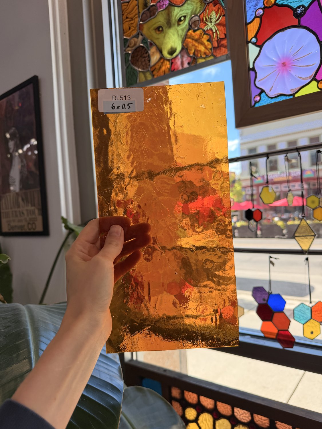 Amber Transaprent Hammered Choice Sheet Glass