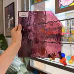 Vintage Dark Puple Pink Transparent Spectrum Waterglass Sheet Glass
