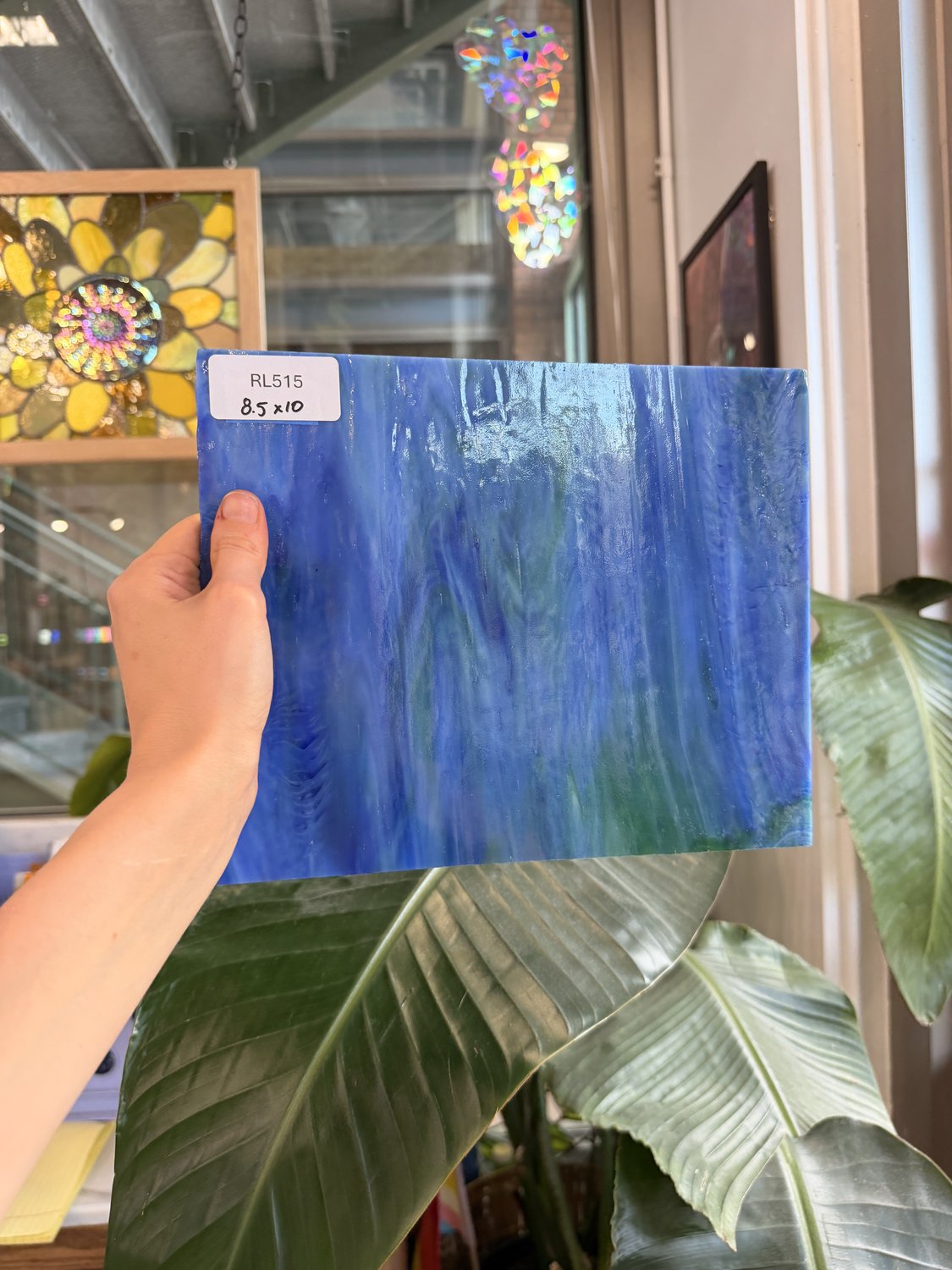 Blue Green Mixed Wissmach Sheet Glass