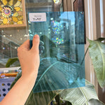 Vintage Light Blue Mouthblown GNA Sheet Glass