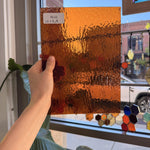 Dark Amber Rough Rolled Oceanside Fusible 96 COE Sheet Glass
