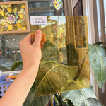 Light Amber Mouthblown Vintage GNA Sheet Glass