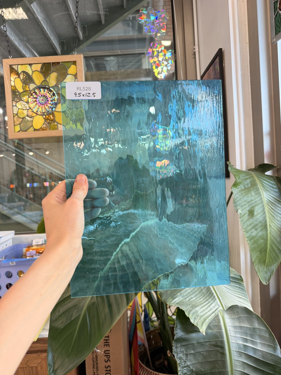 Vintage Sky Blue Spectrum Waterglass Sheet Glass